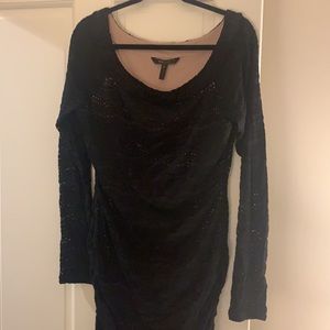 BCBG knit black dress with lining.